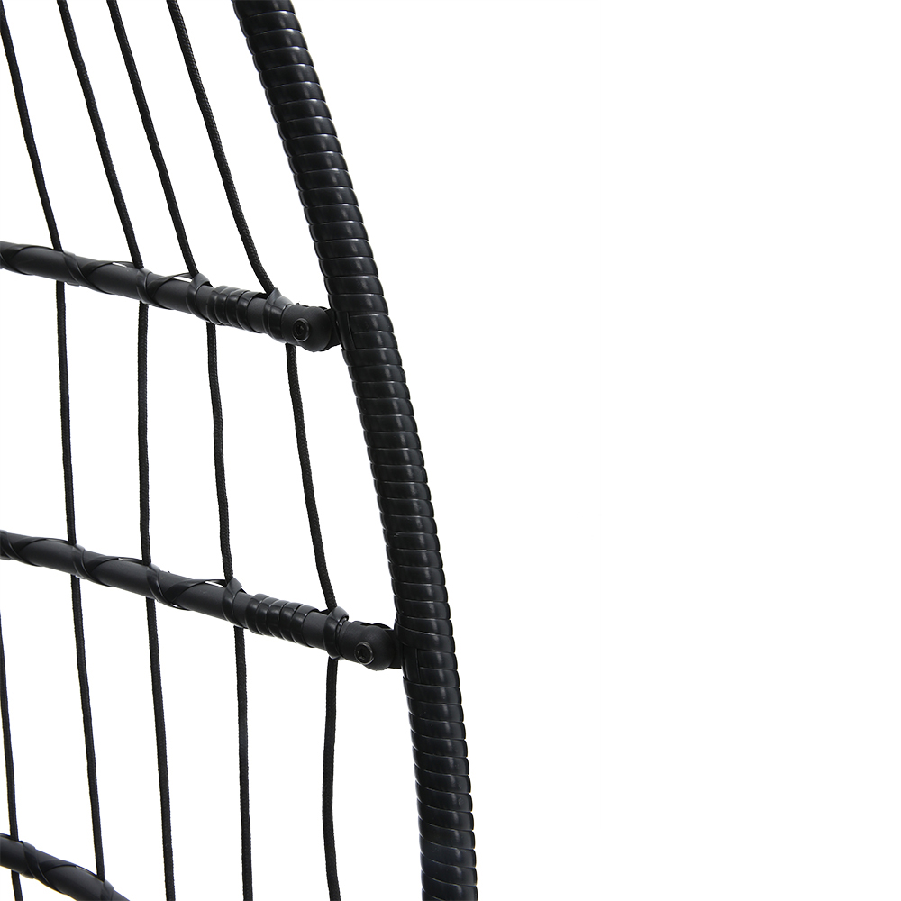 Living and Home Black Linear Wicker Hanging Egg Chair Image 4