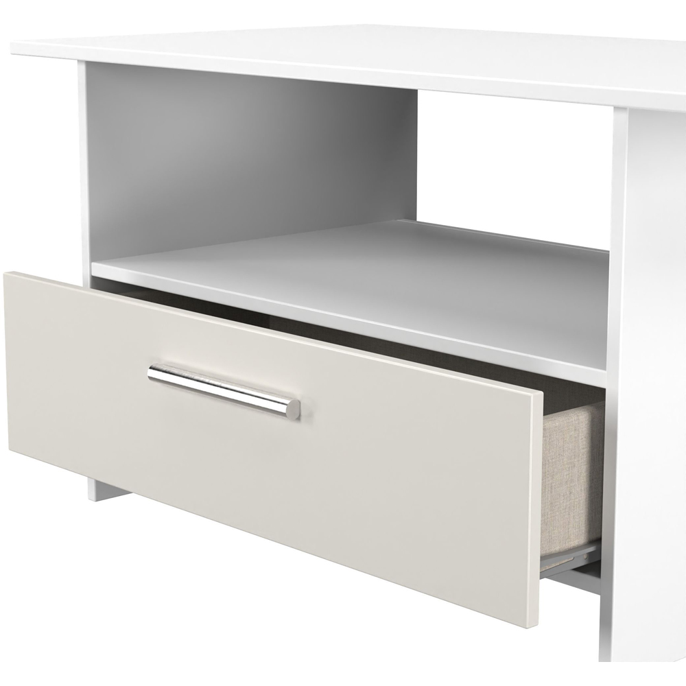 Crowndale Contrast Single Drawer Grey Matt and White Coffee Table Ready Assembled Image 6