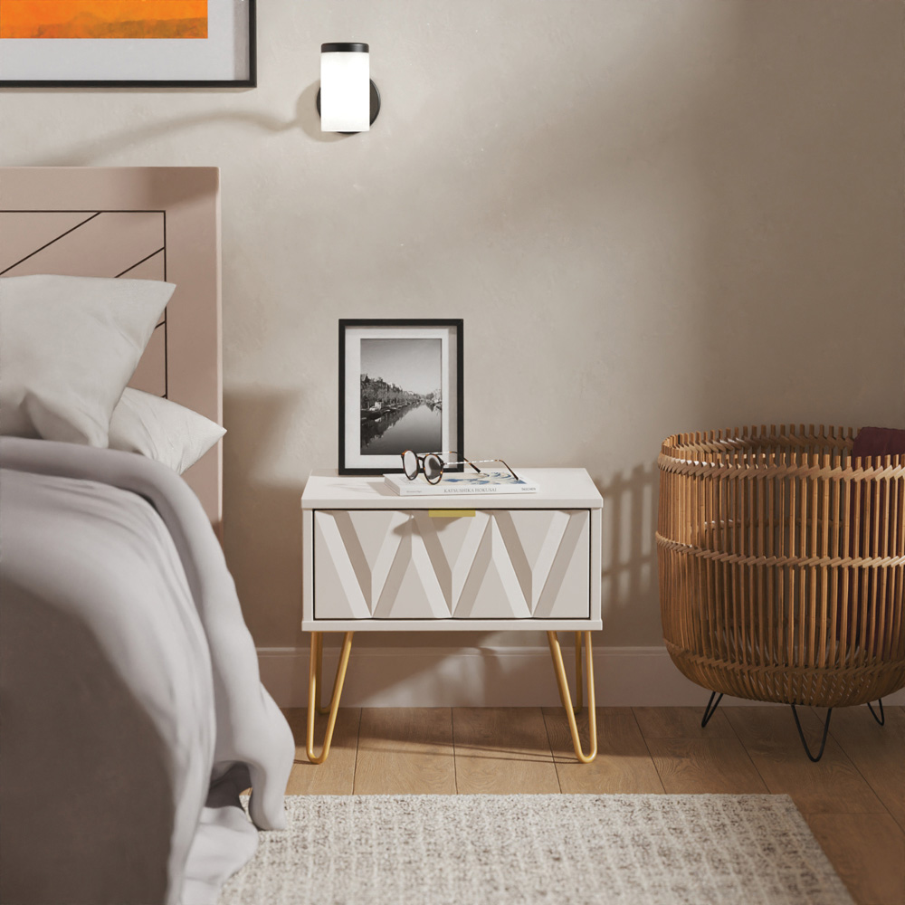 Crowndale Diamond Single Drawer Kashmir Matt Side Table Ready Assembled Image 6
