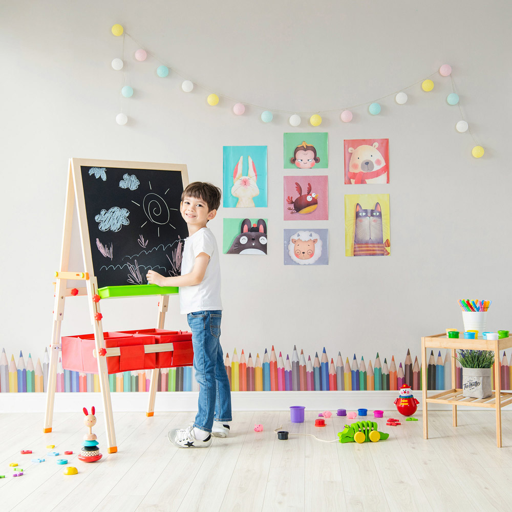 Teamson Kids Little Artist Vangogh Red Wooden Double Sided Art Easel Image 6