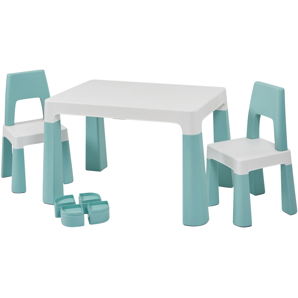 Liberty House Toys Blue and White Kids Height Adjustable Table and Chairs Image 3