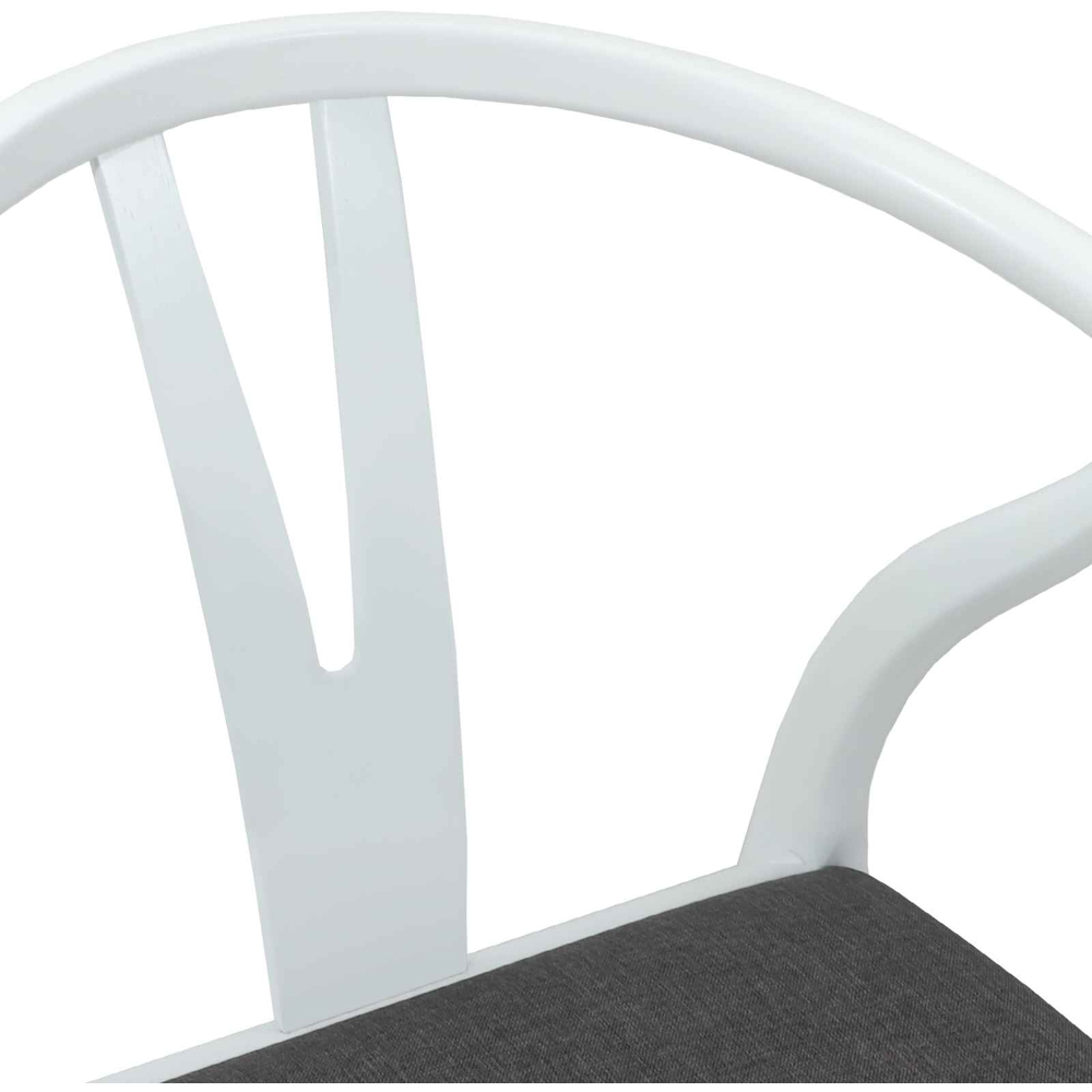 vidaXL Set of 2 White and Grey Rubberwood Curved Vintage Dining Chairs Image 7
