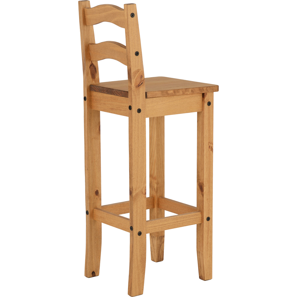 Seconique Corona Set of 2 Distressed Waxed Pine Bar Dining Chair Image 5