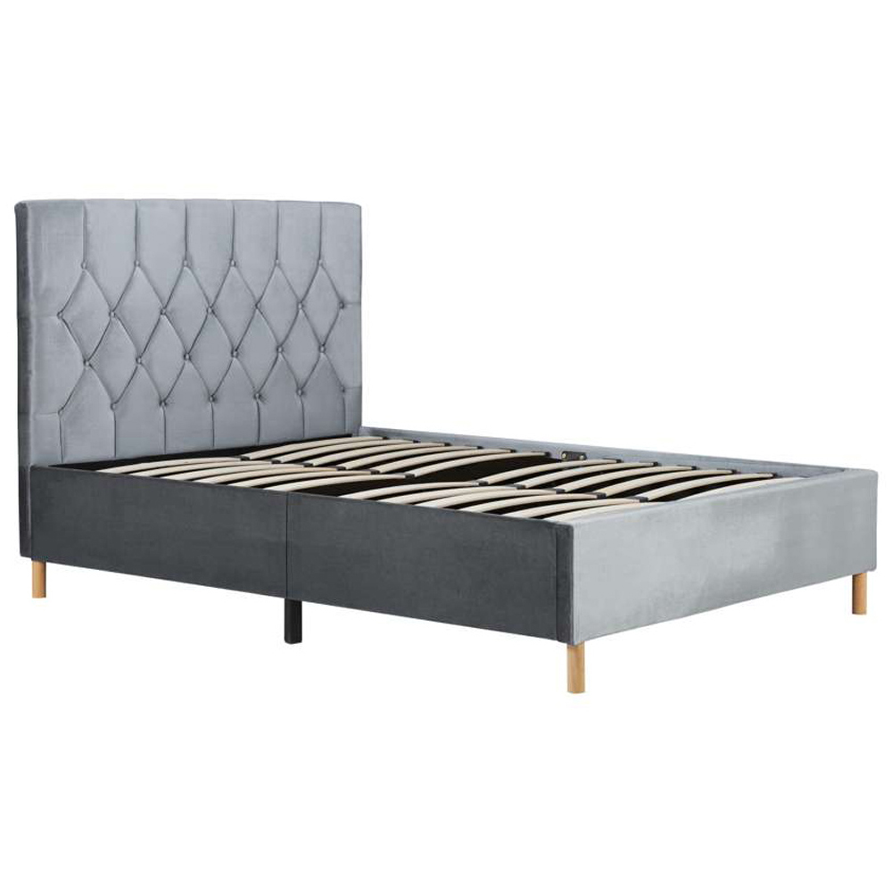 Loxley Small Double Grey Fabric Bed Image 2