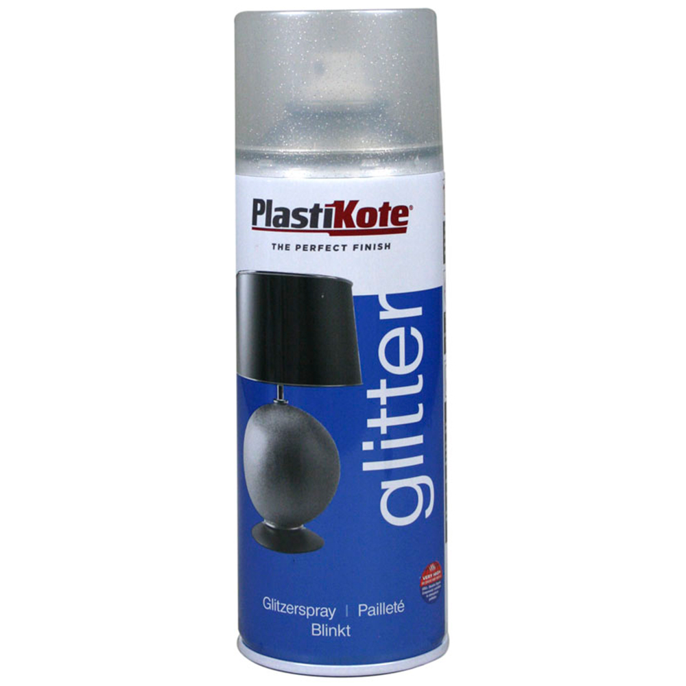 PlastiKote Silver Glitter Effect Spray Paint Image 1