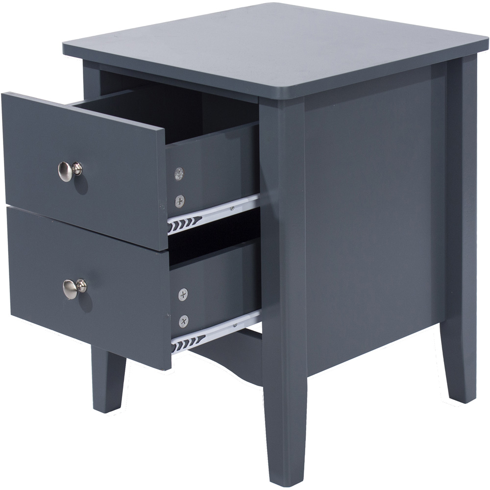 Como 2 Drawer Midnight Blue Petite Bedside Table Image 4