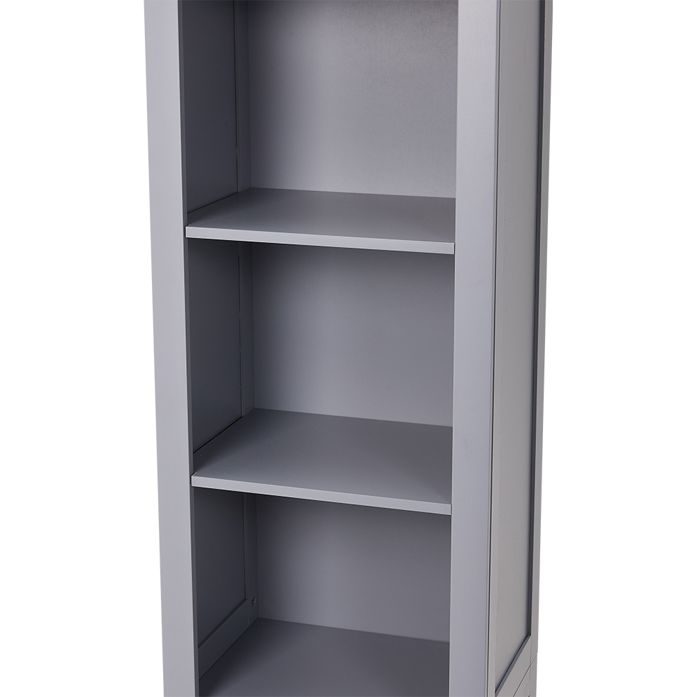H&O Direct Single Door Grey Freestanding Bathroom Cabinet Image 4