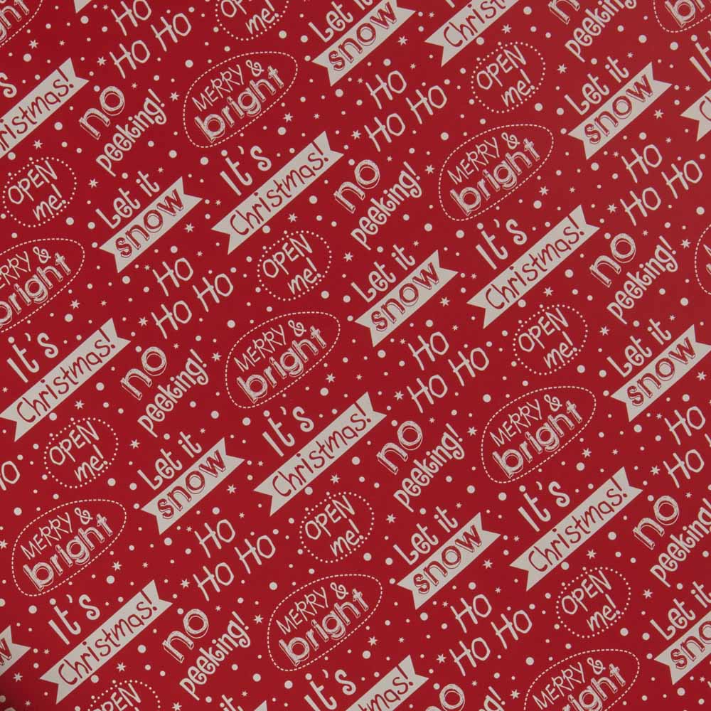 Wilko Christmas Roll Wrapping Paper Red 12m Image 3