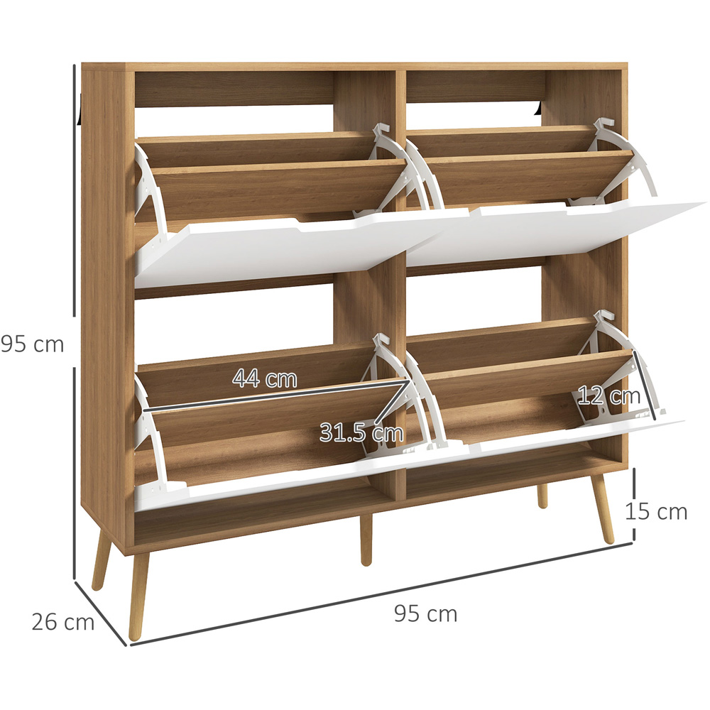 Portland 4 Drawer Natural Shoe Storage Cabinet Wilko