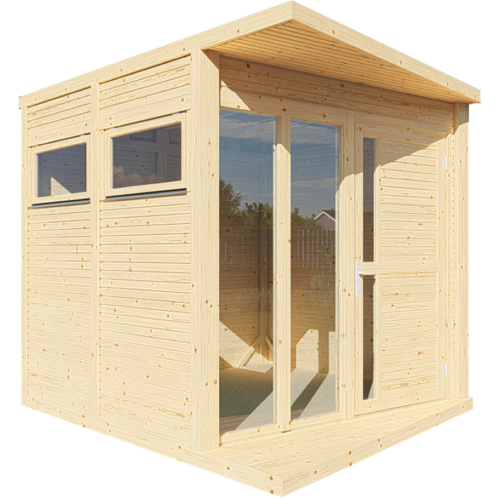 Rowlinson Concept 10 x 8ft Natural Pent Roof Garden Office Image 1