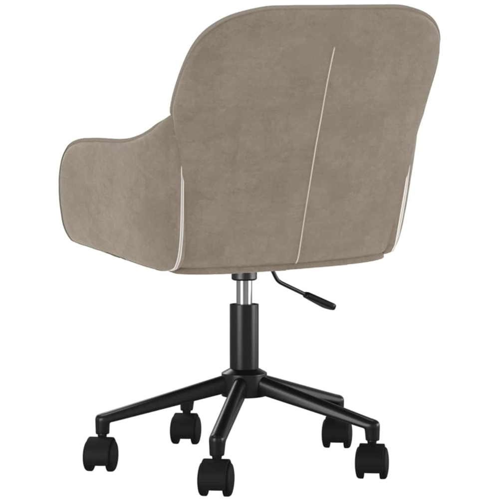 vidaXL Set of 2 Light Grey Velvet Height-Adjustable Swivel Dining Chair with Wheels Image 6