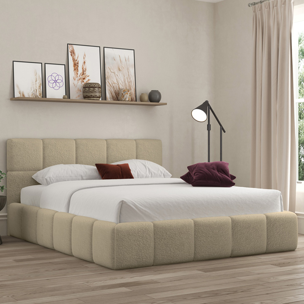 DS Living Ovella Single Latte Cubed Bed Frame Image 1