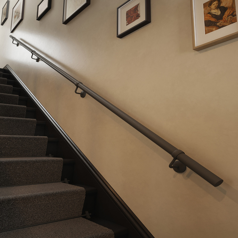 Forgeworks Textured Grey Stair Hand Rail Kit 1.2m Image 2