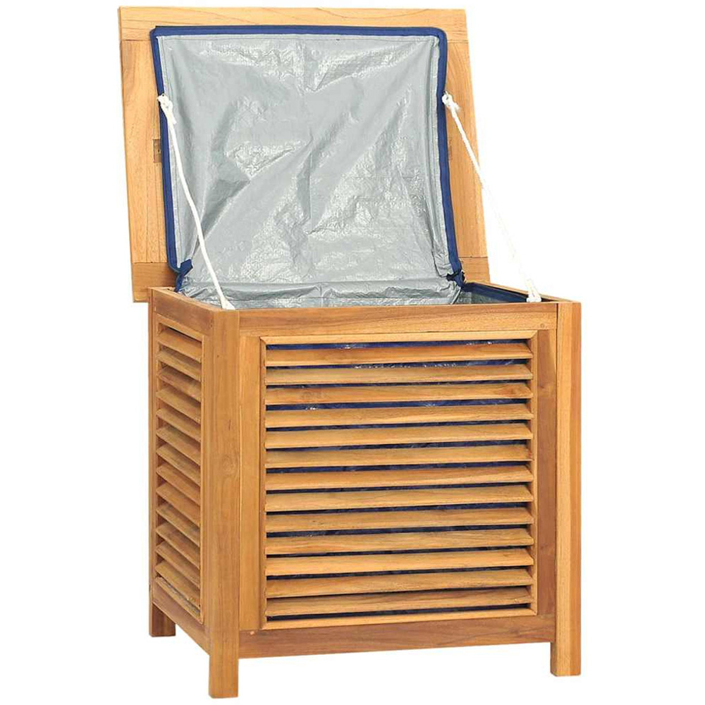 vidaXL 58 x 60 x 50cm Brown Teak Wood Garden Storage Box Image 4
