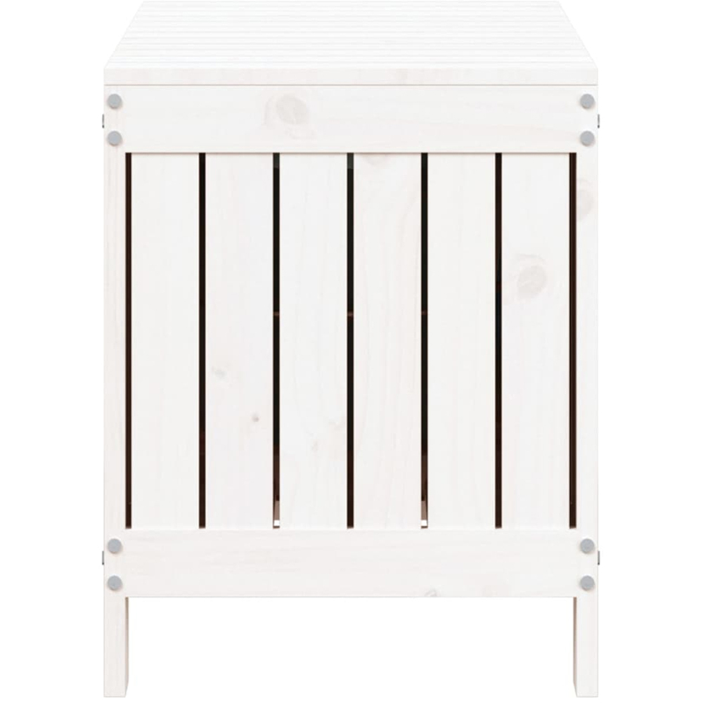 vidaXL 54 x 76 x 42.5cm White Pine Wood Garden Storage Box Image 6