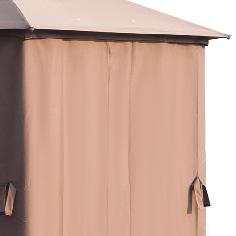 Outsunny 3 x 3m 2 Tier Brown Canopy Gazebo with Sides Image 4