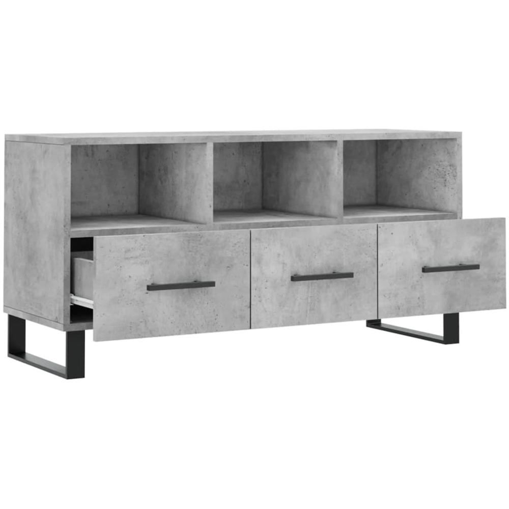 vidaXL 3 Drawer 3 Shelf Concrete Grey TV Cabinet Image 4