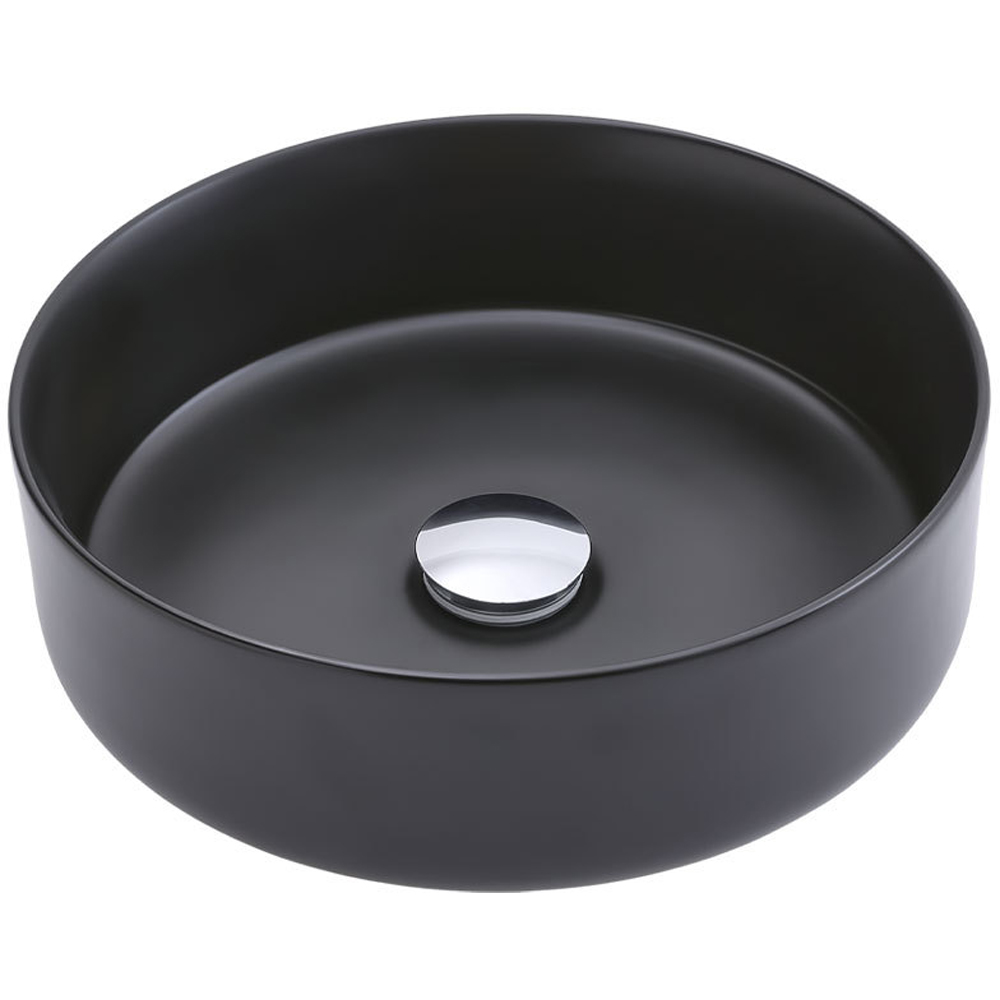 H&O Direct Black Round Bathroom Vessel Basin Image 1