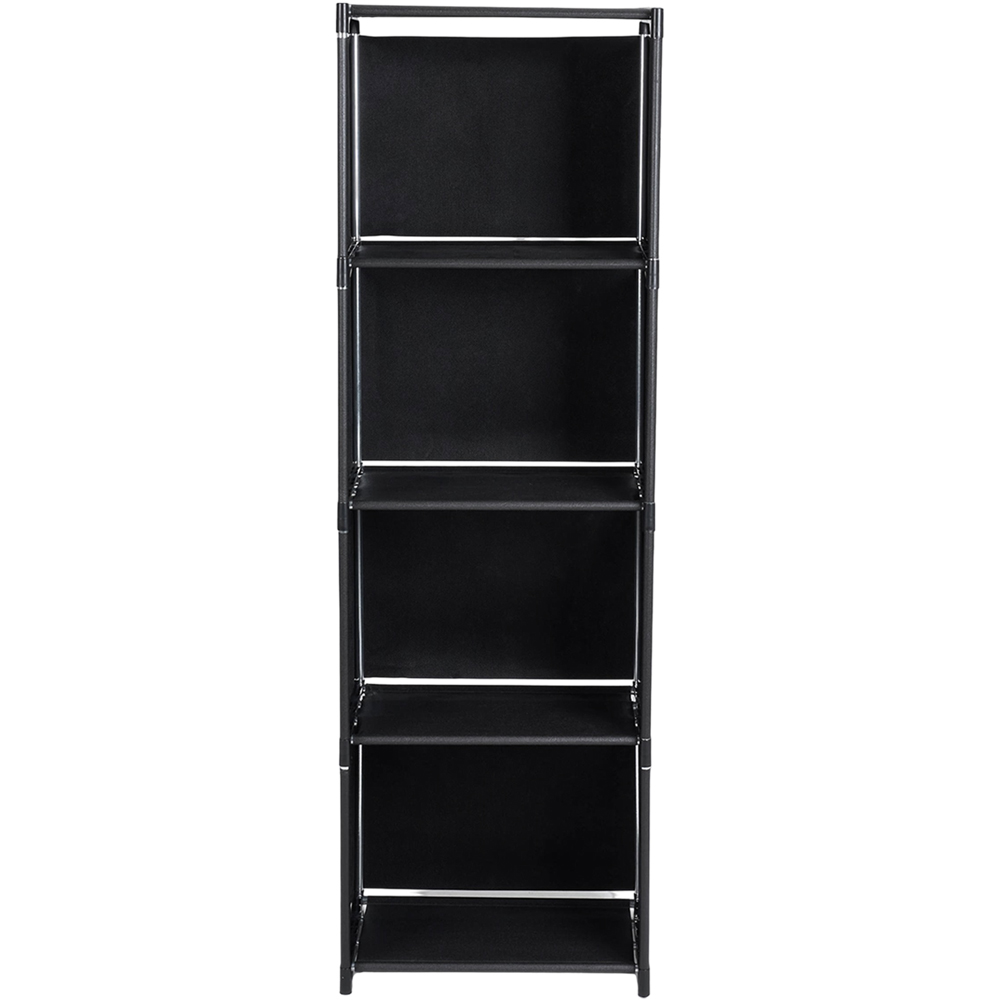 Living and Home 4-Tier Black Storage Shelf with Metal Frame Image 1