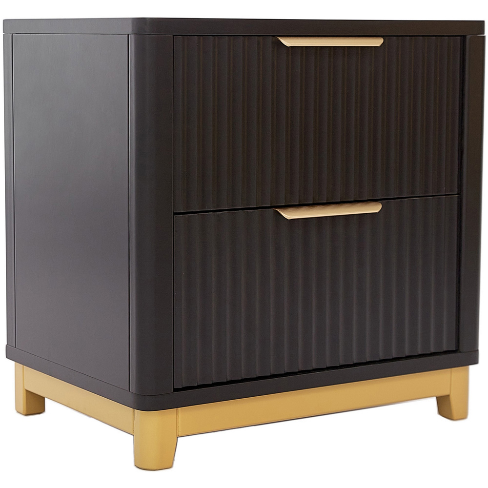 Molino 2 Drawer Black Bedside Table Image 2