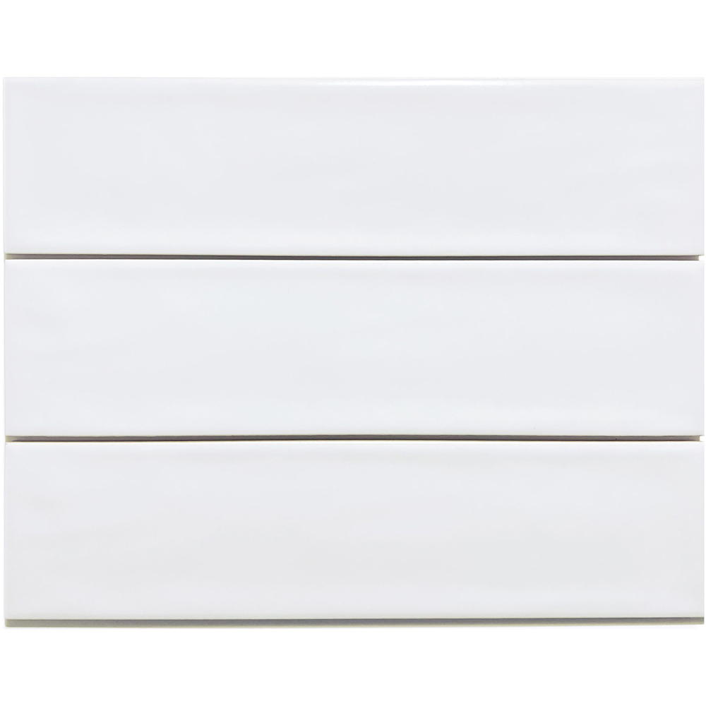 Top Ceramics Matt White Satin Flat Bumpy Metro Ceramic Wall Tile 300 x 75mm Image 4