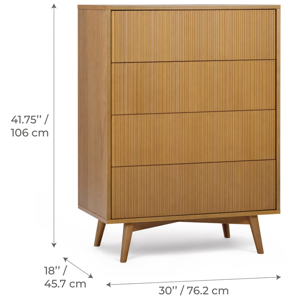Teamson Home Tremolo 4 Drawer Natural Dresser Image 9