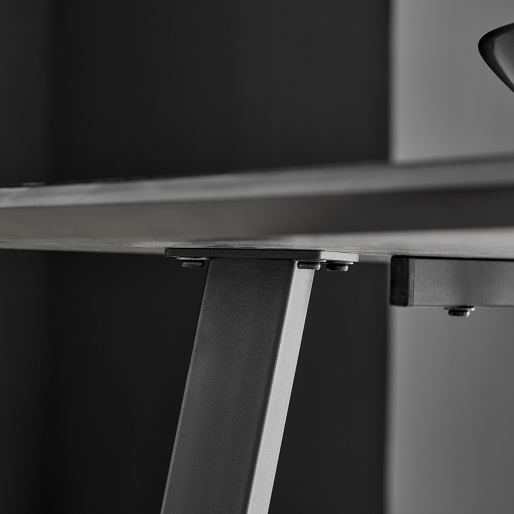 Furniturebox Copeland 6 Seater Dining Table White Marble Effect and Black Image 4