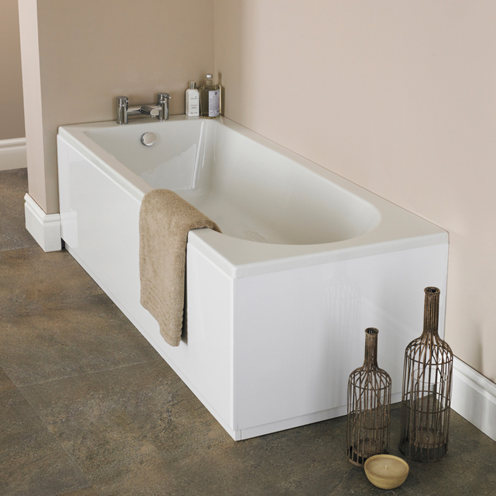 nuie Barmby White Eternalite Round Single Ended Bath 1700 x 750mm Image 2