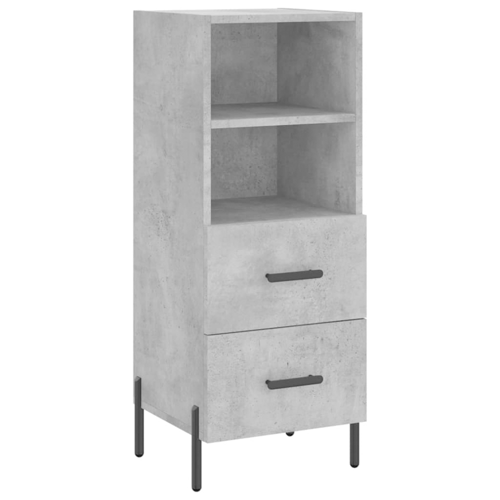 vidaXL Single Door 2 Drawer 2 Shelf Concrete Grey Highboard Image 5