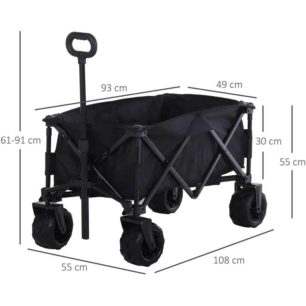 Outsunny Black Folding Garden Trolley 70kg Image 7