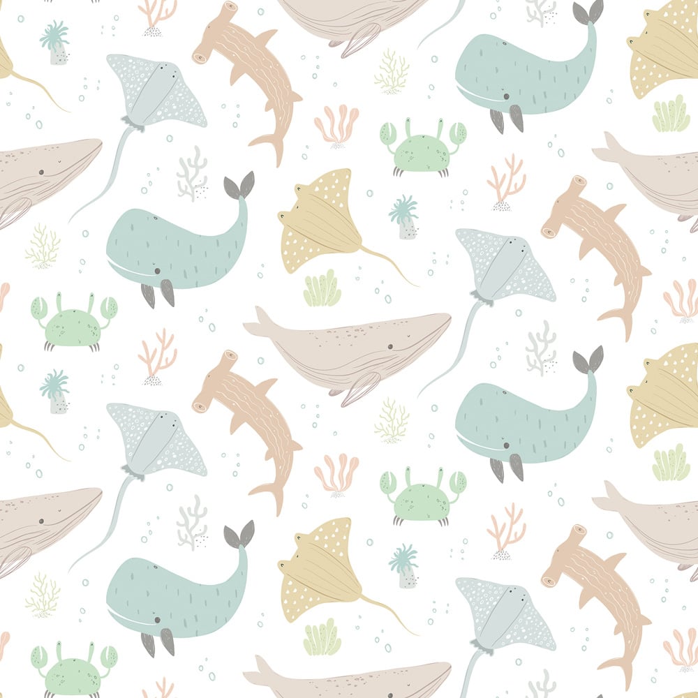 Hoopla Walls Peekaboo Ocean Adventure Honeycomb Wallpaper Image 1