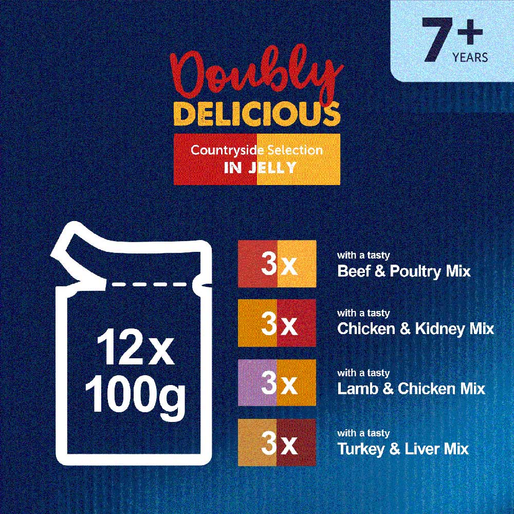 Felix Doubly Delicious Meat Senior Cat Food 12 x 100g Image 6