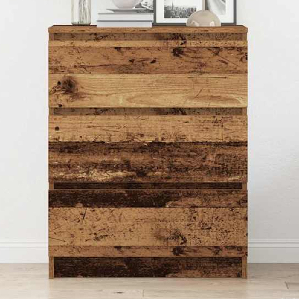 vidaXL 3 Drawer Old Wood Small Sideboard Image 1