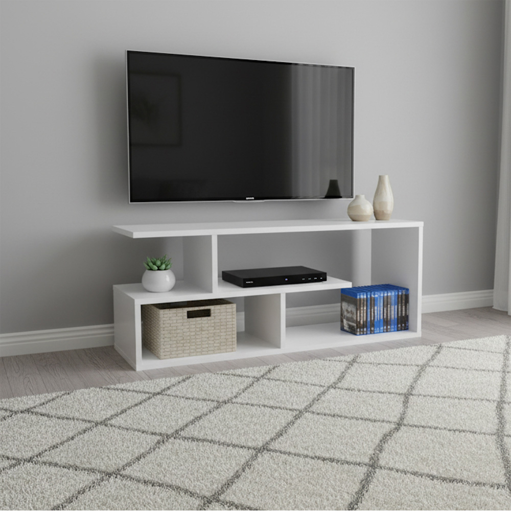 Shefa Eden 4 Shelf White TV Unit Image 4