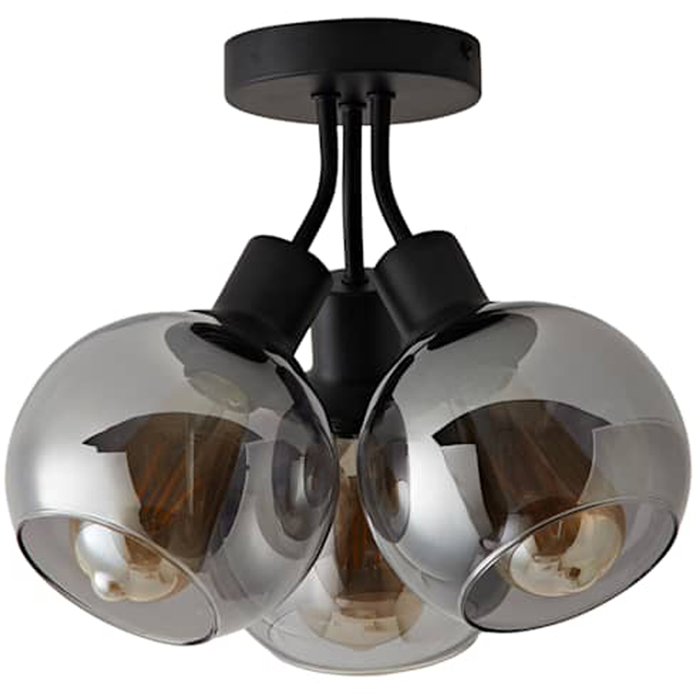 ValueLights Bellamy Matte Black Bubble Cluster Flush Ceiling Light and Bulbs Image 1