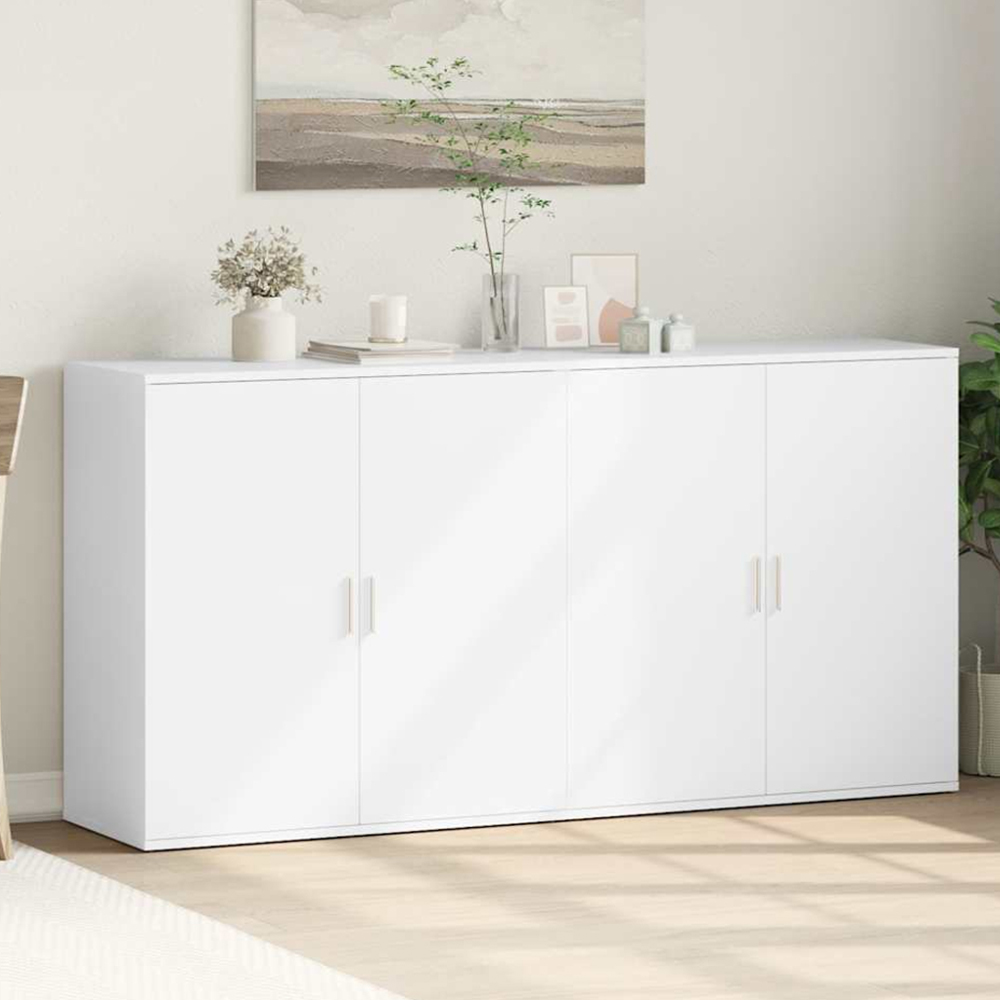 vidaXL 2 Door White Sideboard Set of 2 Image 1