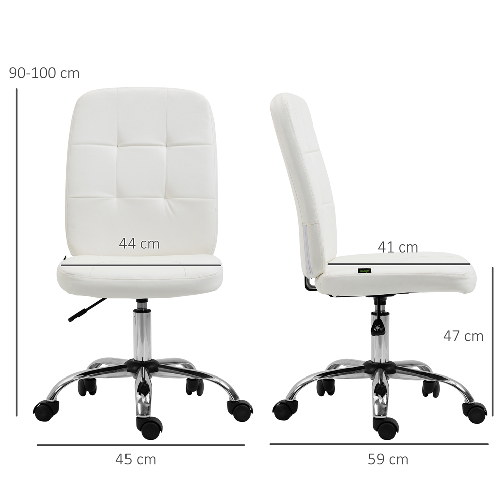 Portland White Curved Back Office Chair with Adjustable Height Image 9