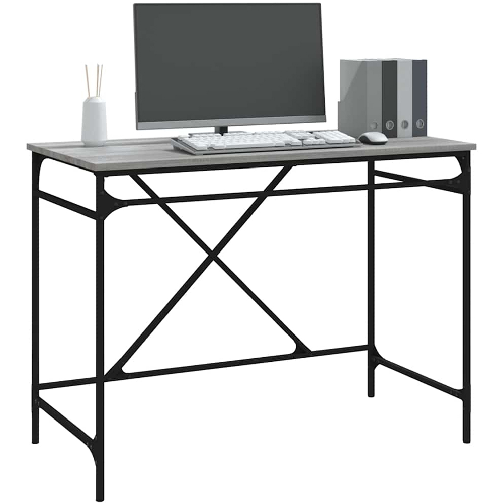 vidaXL Industrial Style Computer Desk Grey Sonoma Image 3