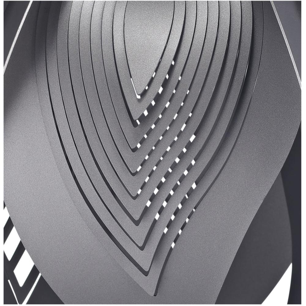 Happy Homewares Pearl Grey Semi Flush Ceiling Light with Large Leaves Image 3