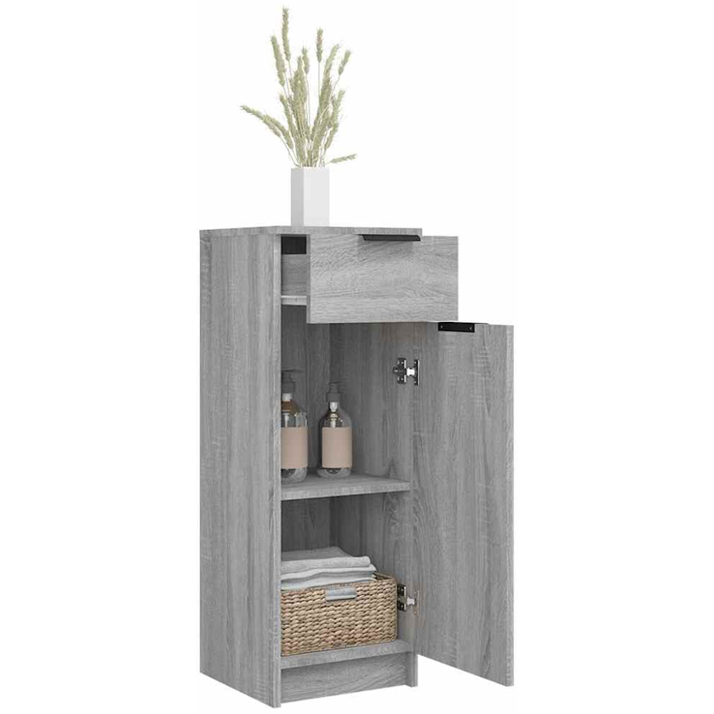 vidaXL Single Door Single Drawer Grey Sonoma Bathroom Cabinet Image 5