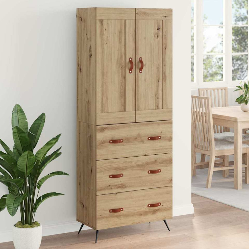 vidaXL 2 Door 3 Drawer Artisan Oak Sideboard Image 1