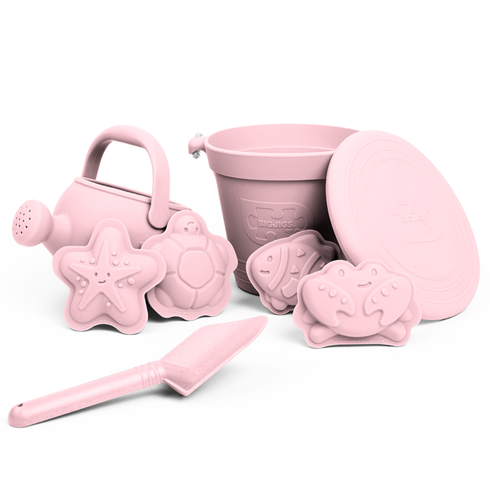 Bigjigs Toys Silicone Beach Set Blush Pink Image 1