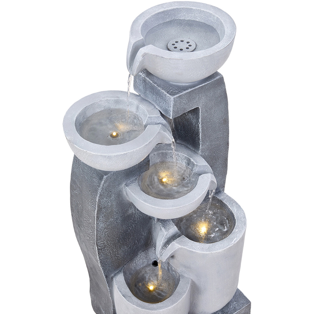 Living and Home 5-Tier Solar-Powered LED Water Feature Image 4