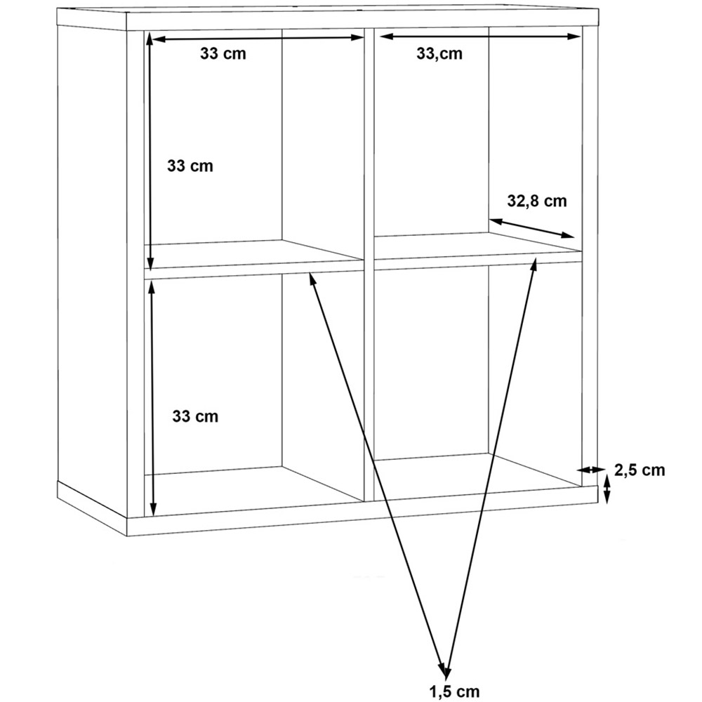 Florence Mauro 4 Cube Artisan Oak Bookshelf Image 8