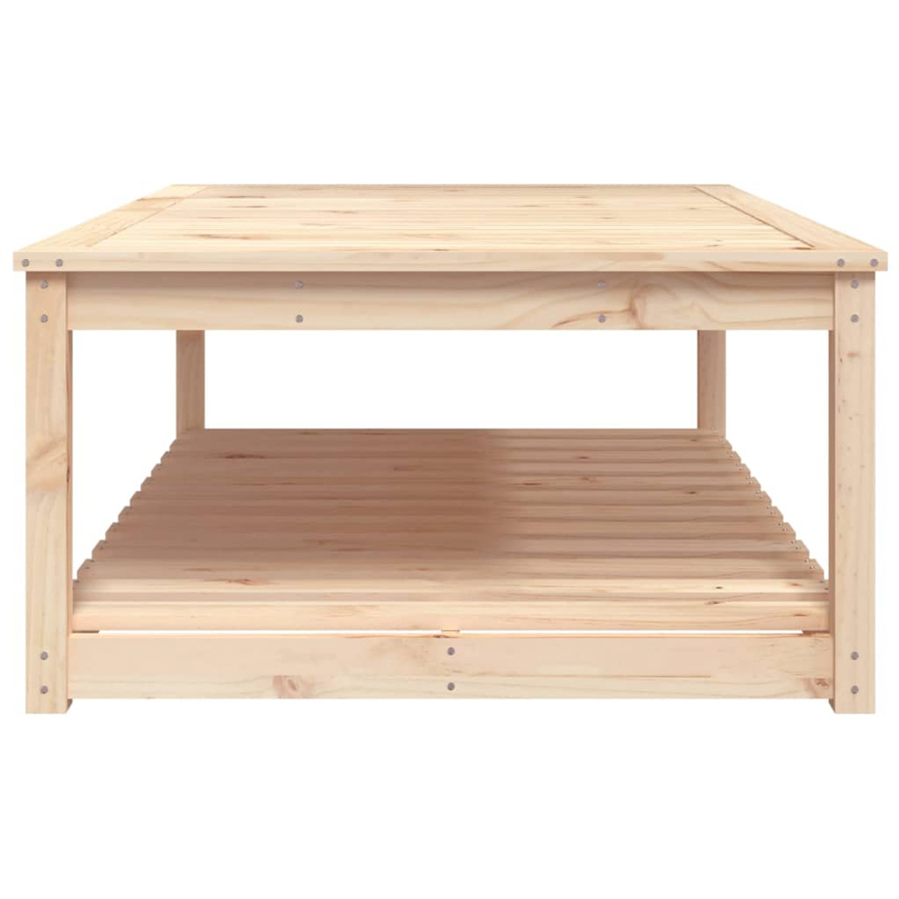 vidaXL Single Shelf Natural Solid Pine Wood Slatted Garden Table 121 x 82.5cm Image 4