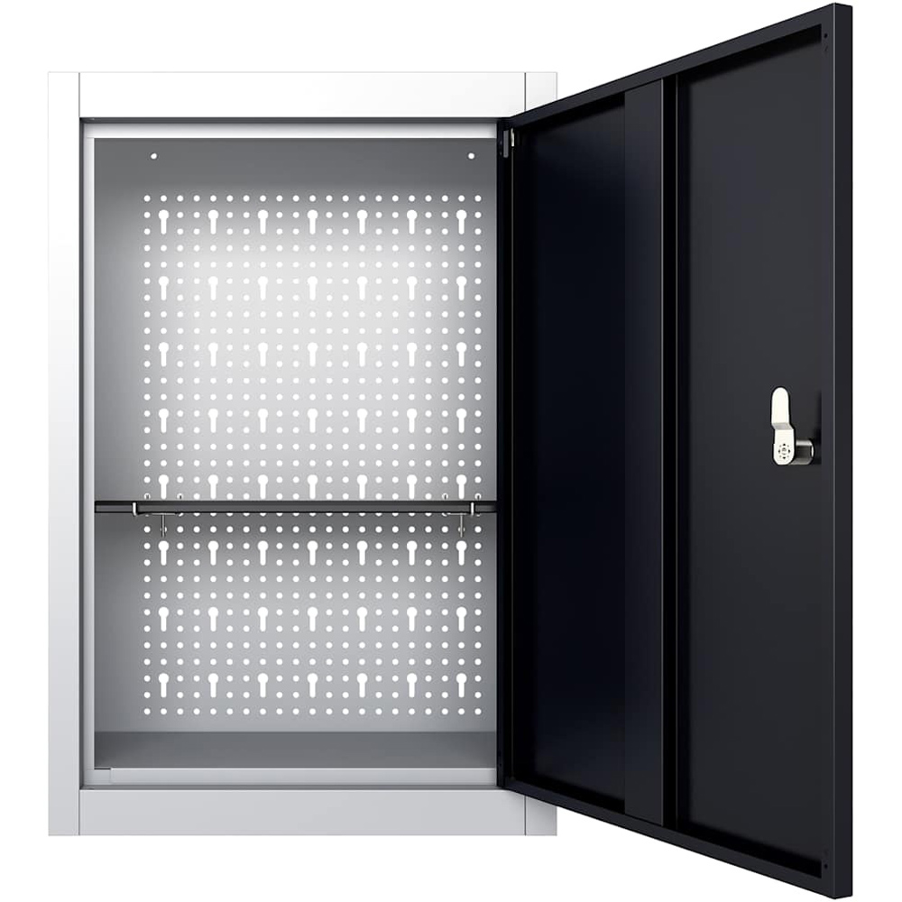 Wallplus Grey and Black Metal Industrial Style Wall Mounted Tool Cabinet Image 3