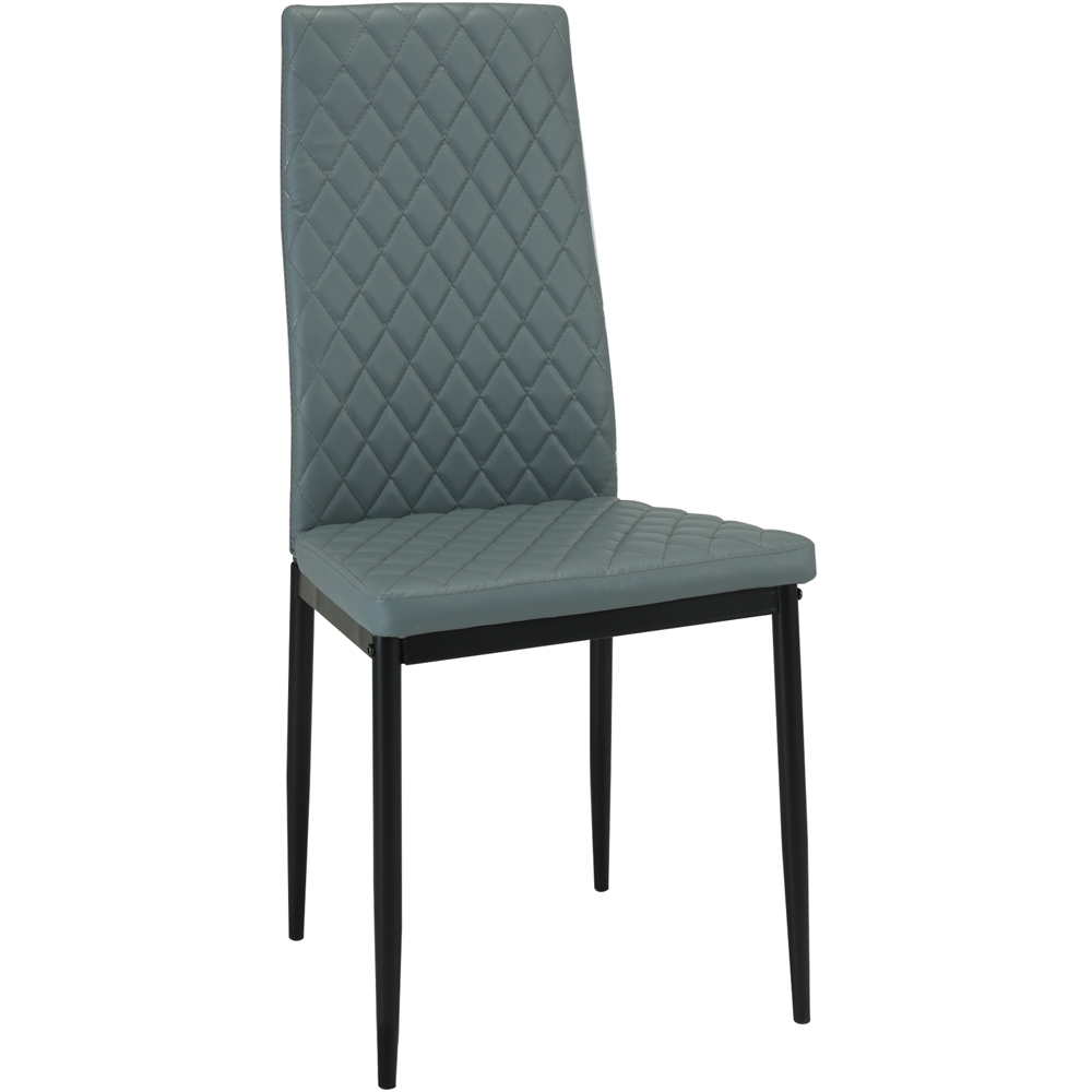 Indoor Living Emily 4 Seater Leather Marble Top Dining Set Grey Image 5