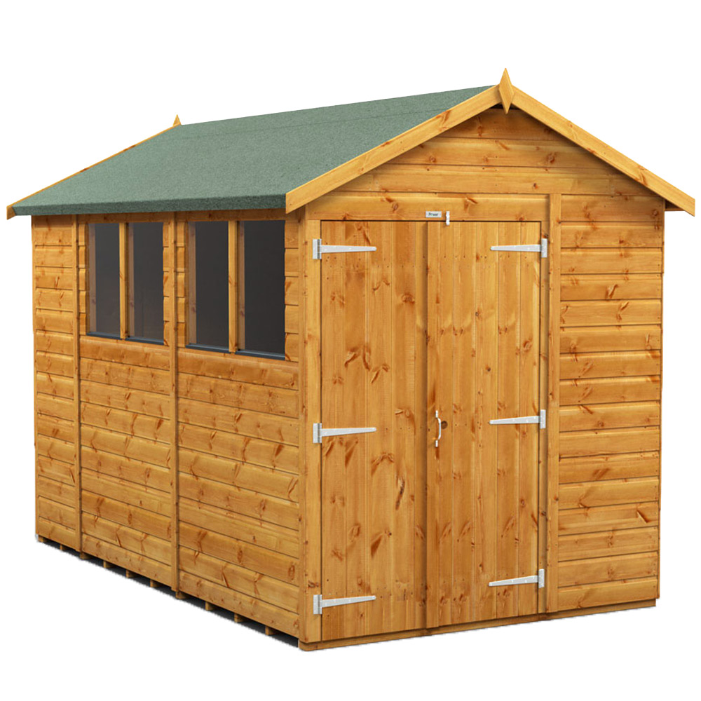 Power Sheds 10 x 6ft Double Door Apex Shed Image 1
