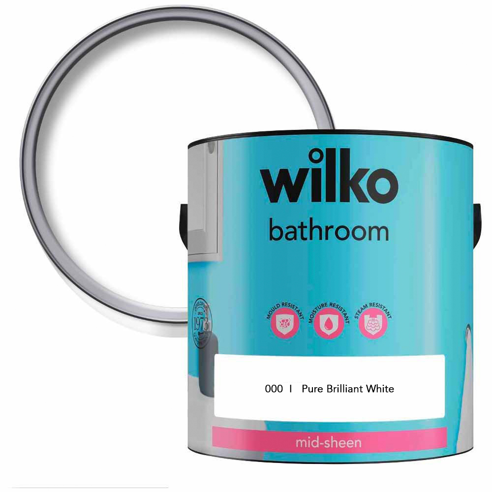 Wilko Bathroom Magnolia and Pure Brilliant White Paint Bundle Image 3