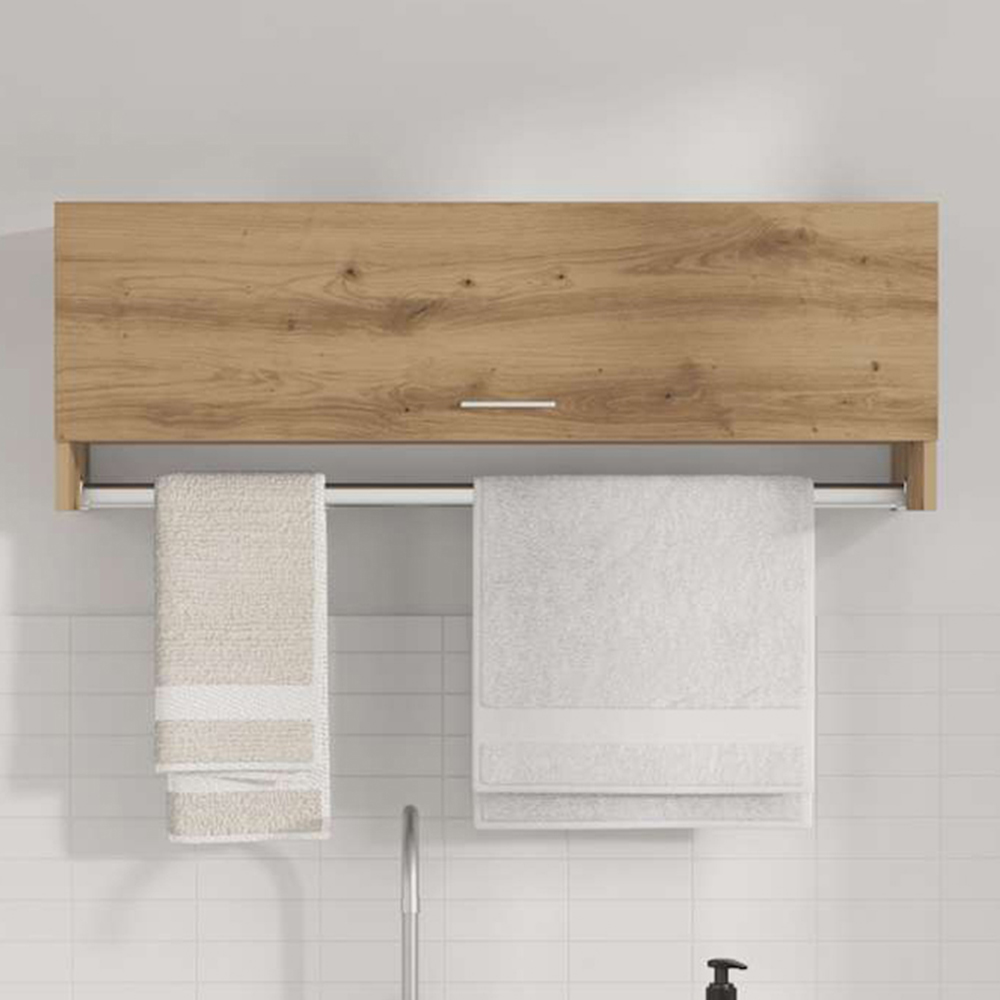 vidaXL Single Flap Door Artisan Oak Wardrobe with Hanger Bar Image 1